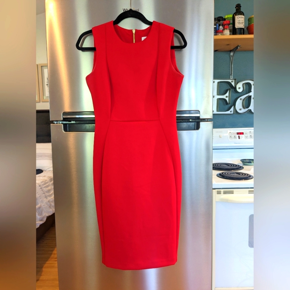 Calvin Klein sheath dress size 4, red